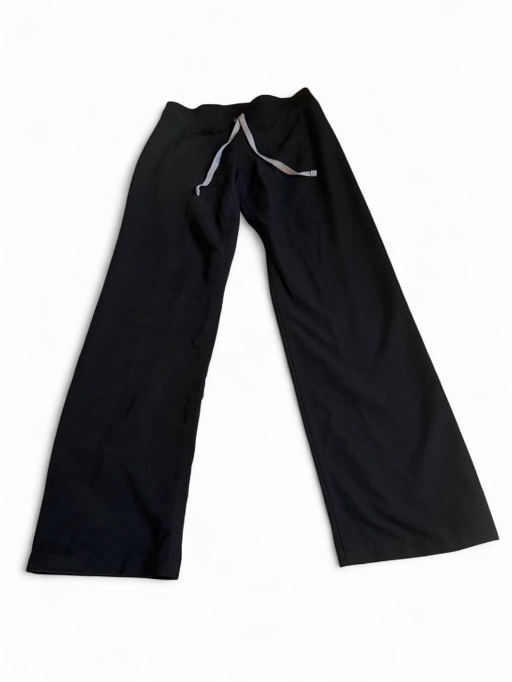 Figs Women's Straight Leg Pants in Black with grey Drawstring